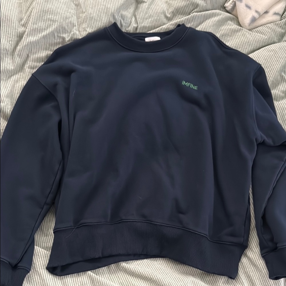 Imfine navy crewneck sweatshirt
